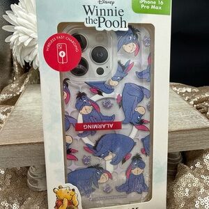 Disney Winnie the Pooh Eeyore iPhone 16 Pro Max Case - Clear Blue Pattern